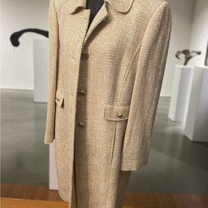Alex Marie Tan Coat with Gold Accents